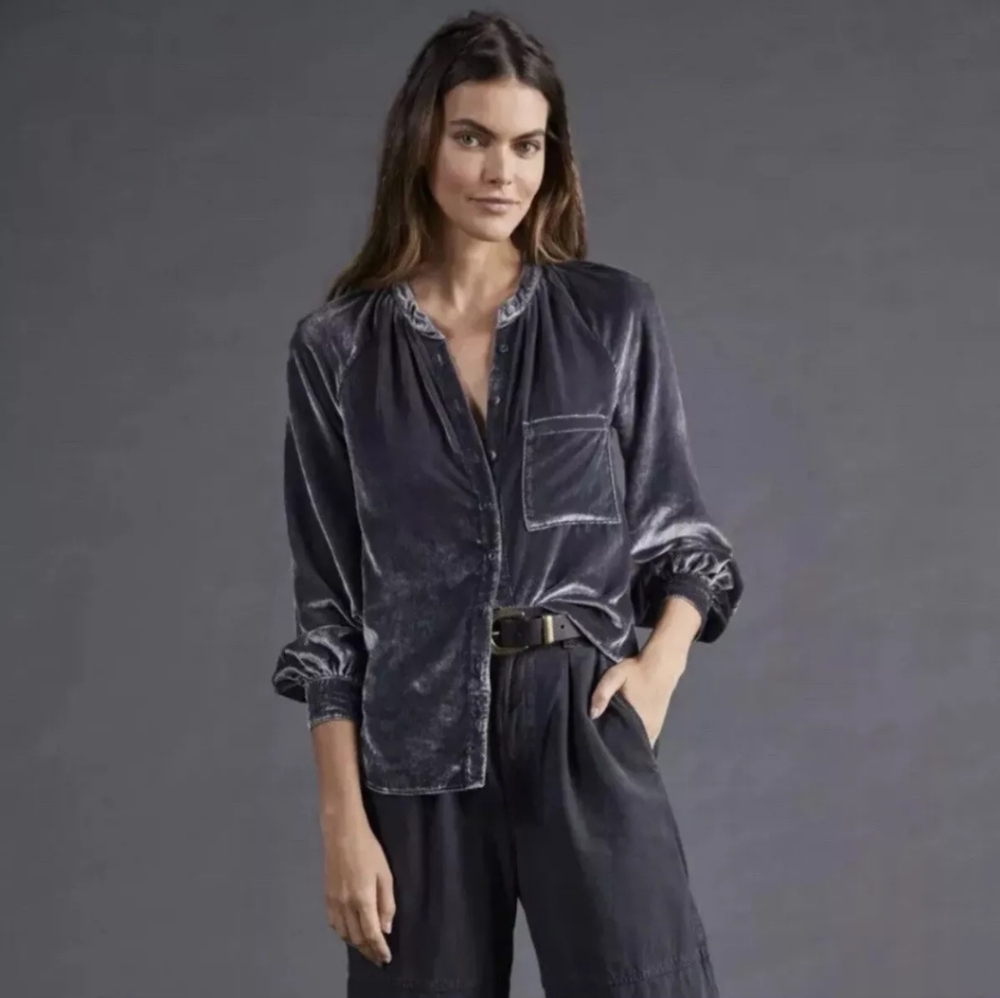 Pilcro Velvet Blouse Size XS